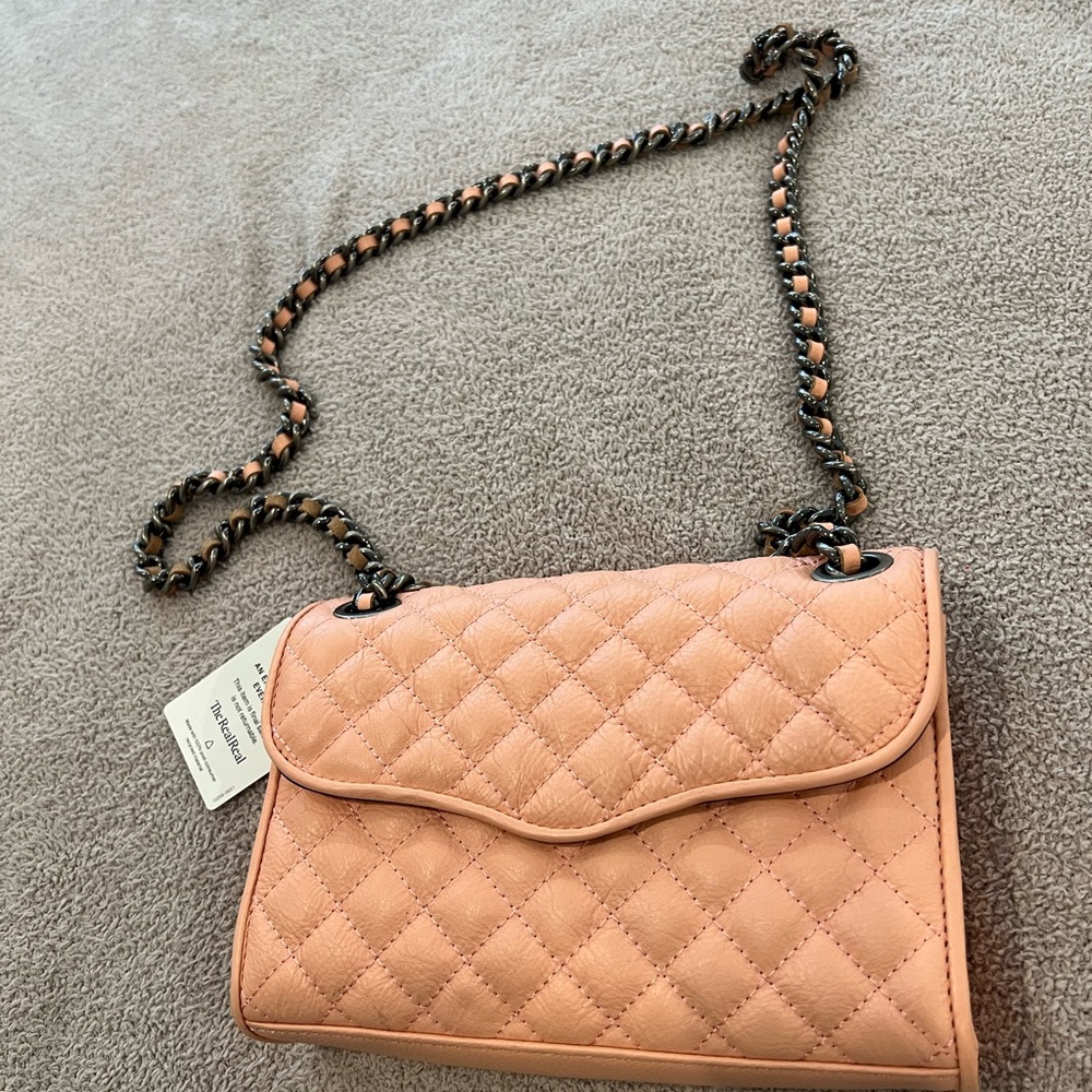 Minkoff PINK LEATHER crossbody double strap shoulder bag!  NWT